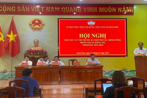 Ủy ban MTTQ Việt Nam xã Hoài Phú phối hợp tổ chức Hội nghị TXCT trước kỳ họp thứ 24 HĐND tỉnh khoá XIII, HĐND thị xã khóa XII, nhiệm kỳ 2021-2026